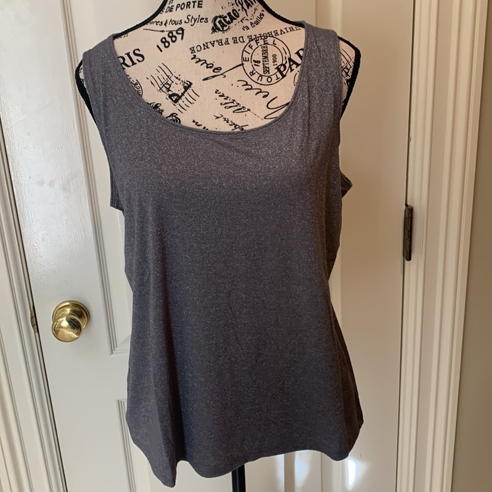 Women’s Charter Club 2 piece cardigan and tank set. Gray. Size petite medium. - Picture 3 of 8